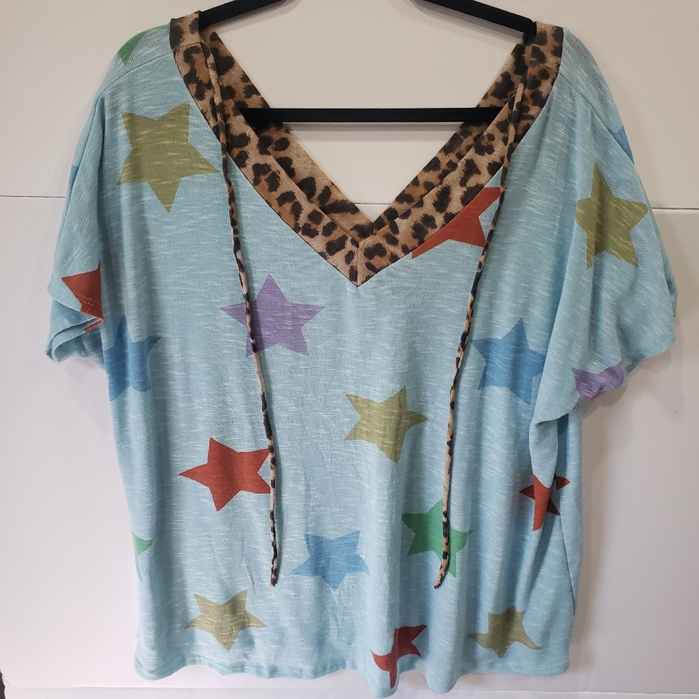 Boutique brand double v neck blouse